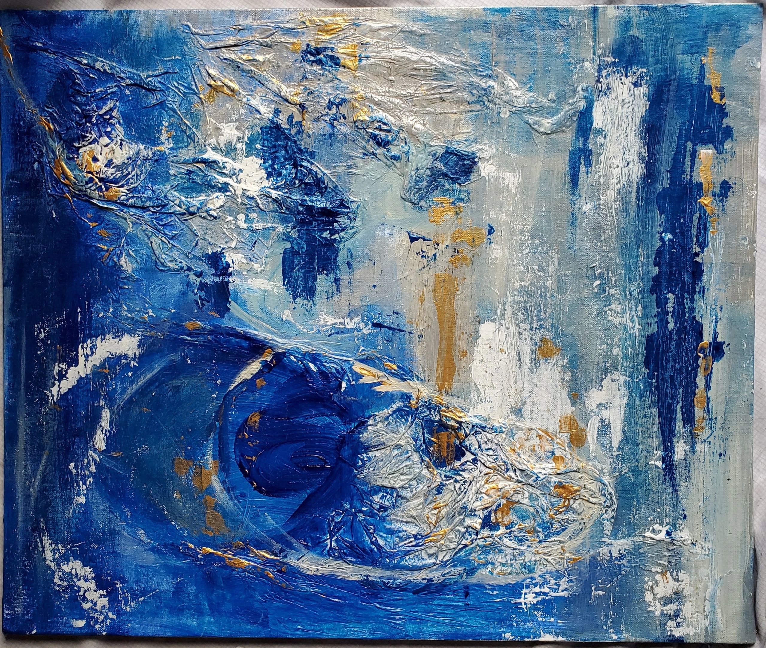 blue and gold abstract
