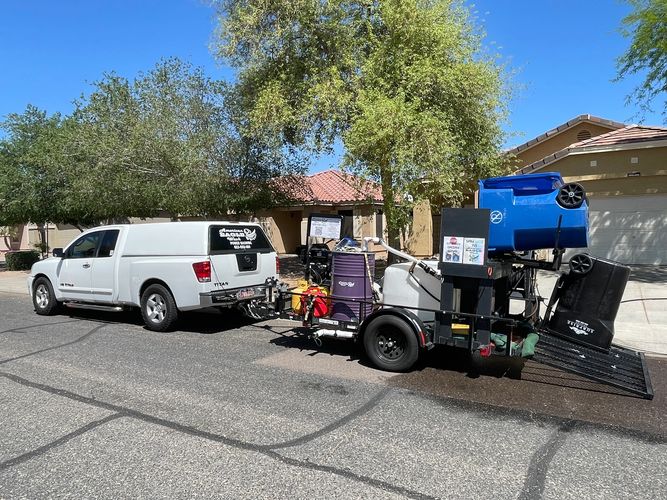 American Eagle Wash's Power Washing equipment. Trash Bin Cleaning and sanitizing equipment.