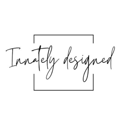 Text logo saying 'Innately designed' with a simple square frame.