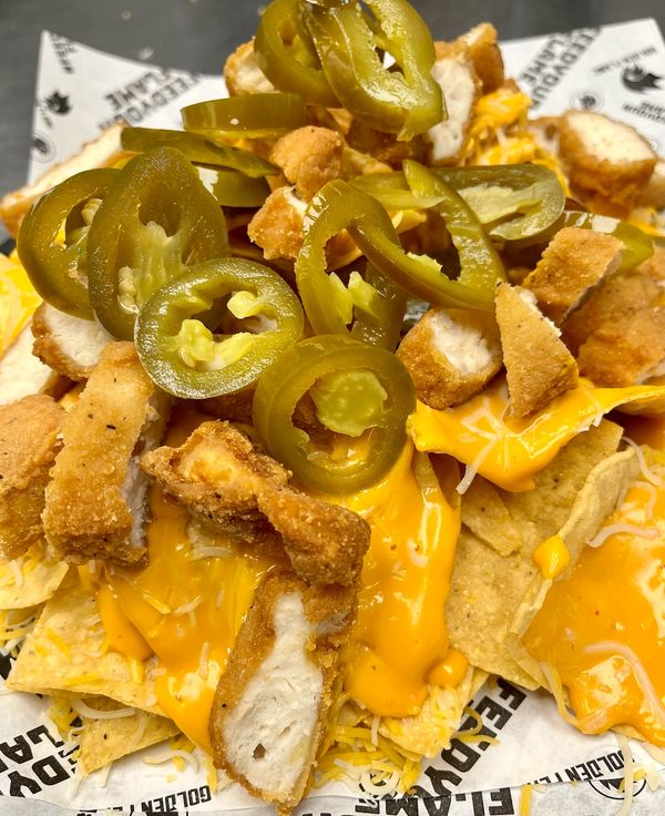 Golden Chicken Nachos at Golden Flame Hot Wings