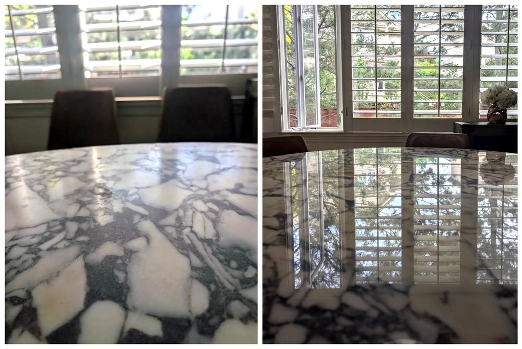 A MARBLE TABLE IN NEED OF SOME TLC