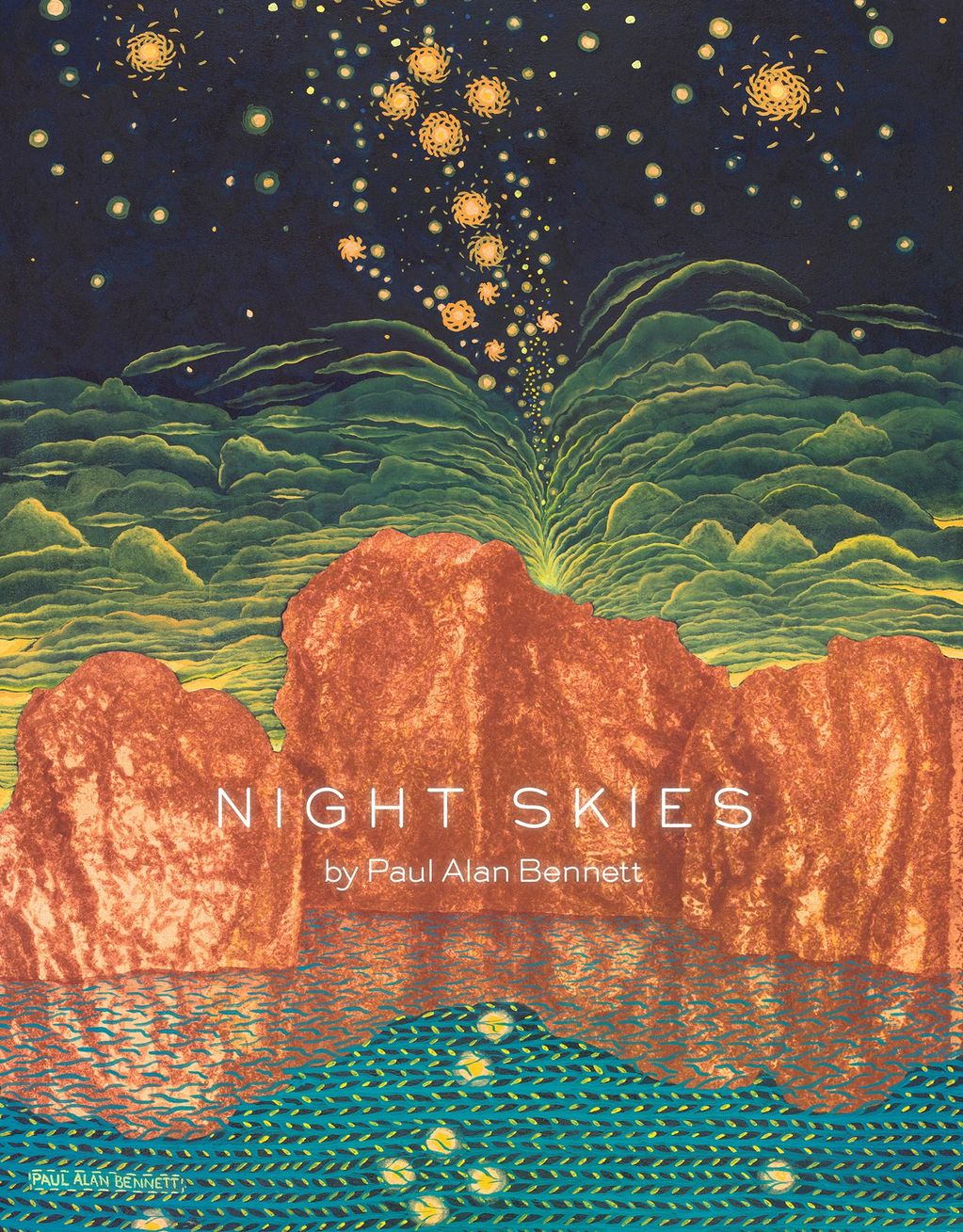 My book, Night Skies, is a hardback book containing 44 of my night sky paintings.