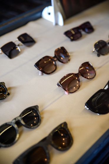 Sunglasses on display in and optician boutique