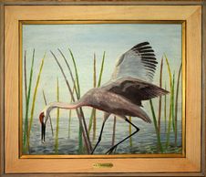 Sandhill Crane Painting by Curt Whiticar, artist
