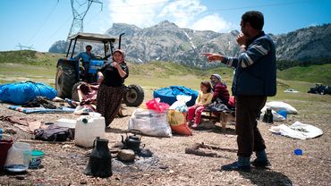 Homeless people living on the pipeline, Adana province, Turkey
