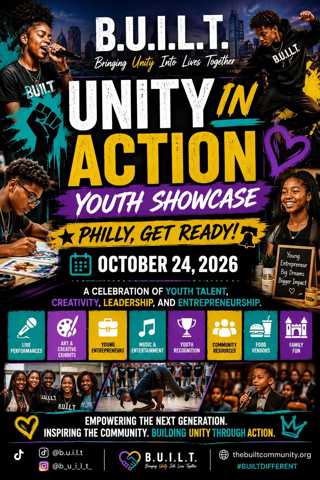 Youth showcase promoting unity, creativity, and entrepreneurship in Philly, October 24, 2026.