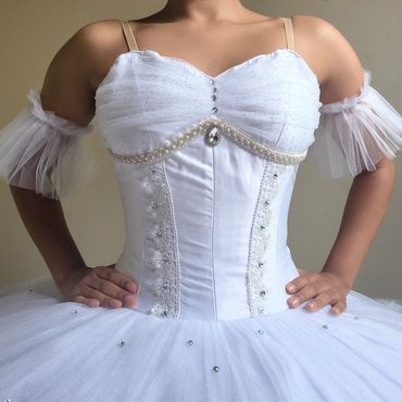 Professional White Ballet Pancake Tutu Costume Shades Fairy Raymonda La Bayadere