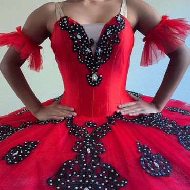Professional Ballet Tutu Costume Paquita Kitri Red Black Performance