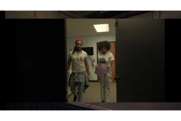 Entering Stage Reading. Lead actor Tre'(as Kadeesh) and Kaitlyn(as Tanzi).