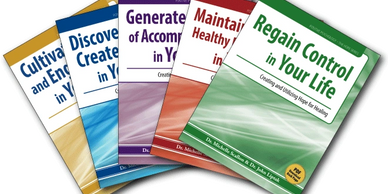 A set of five self-help books focused on personal growth and well-being.