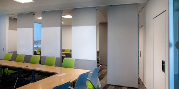 Operable Partition with Markerboards for a training room