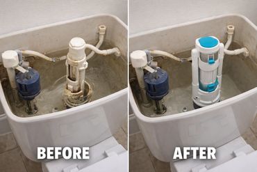 Toilet cistern siphon replaced to stop a faulty flush mechanism and restore reliable flushing.