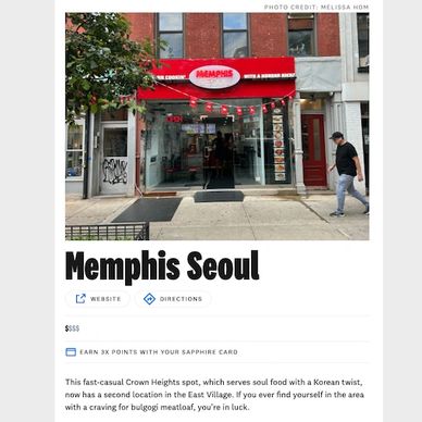 "Memphis Seoul opens new location in the East Village."