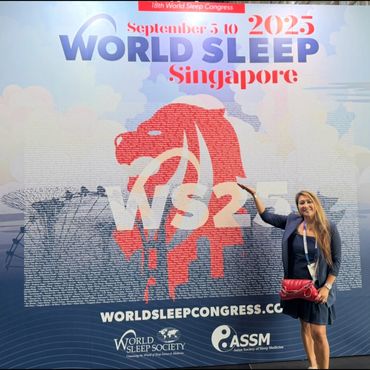 Woman at World Sleep Singapore.