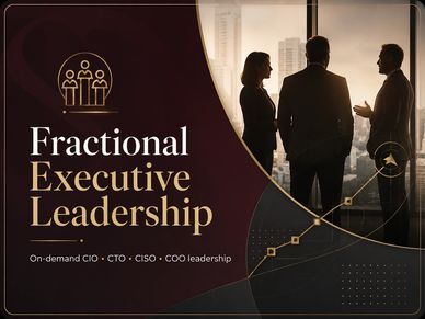 Fractional technology executive leading a business strategy meeting