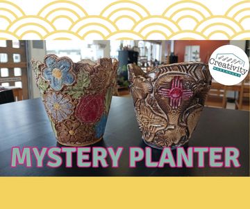 Clay planters, stamps