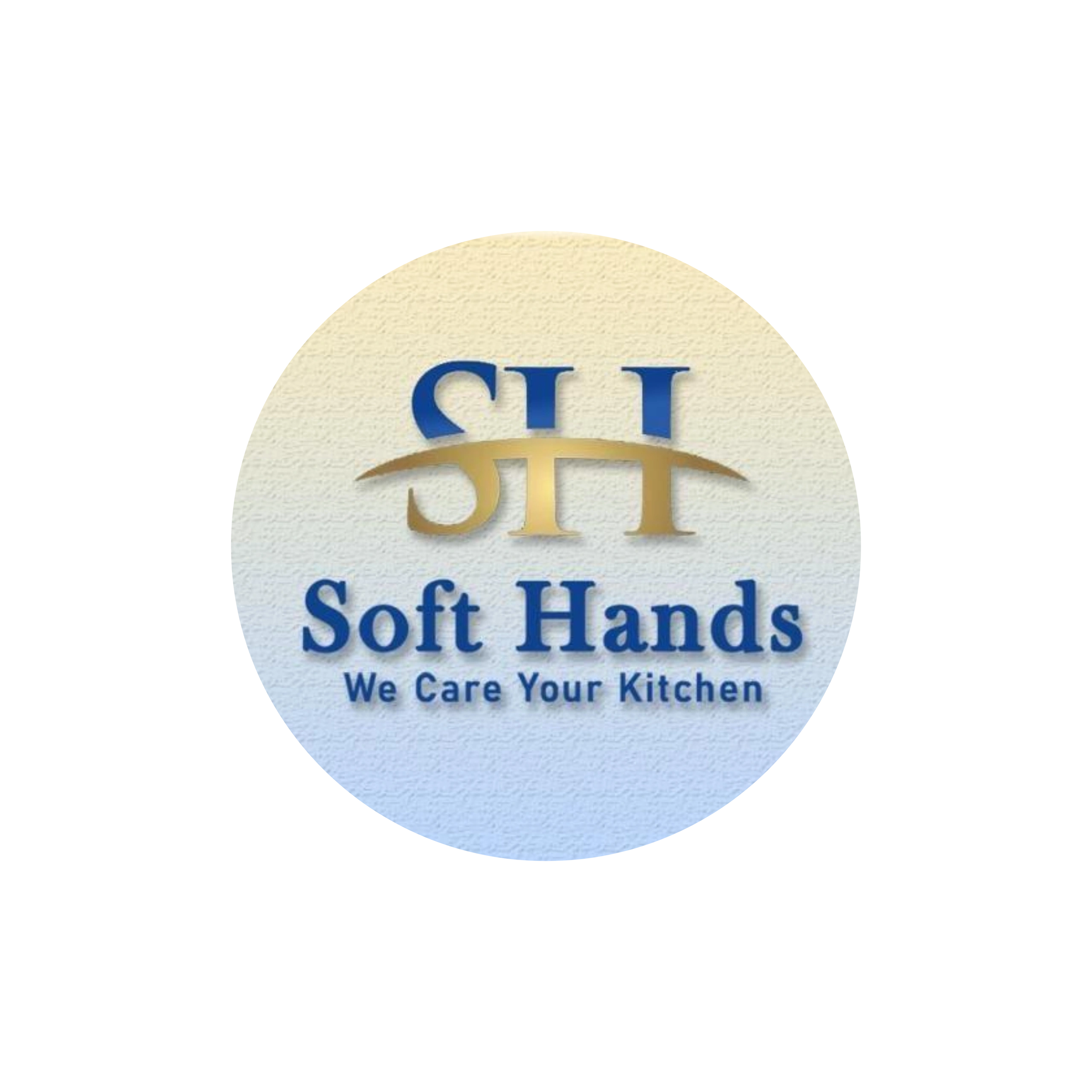 Logo of Soft Hands with the tagline 'We Care Your Kitchen'