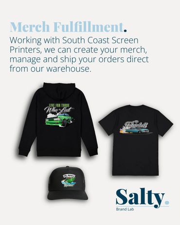 Merch fulfillment services with custom apparel and hats for streamlined order management and shipping.