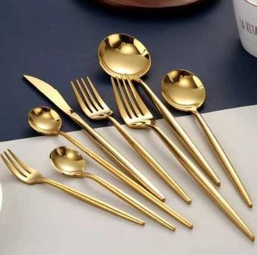 Golden finish on cutleries