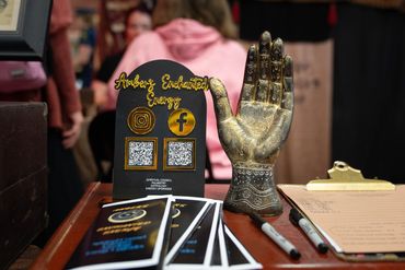 Palmstry hand from a tarot card reader booth