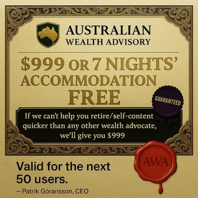 $999 voucher or 7 nights free accommodation — guaranteed by Australian Wealth Advisory