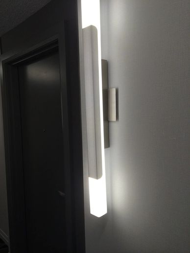 brushed aluminum film on light fixture