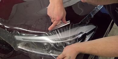 clear paint protection film on car hood