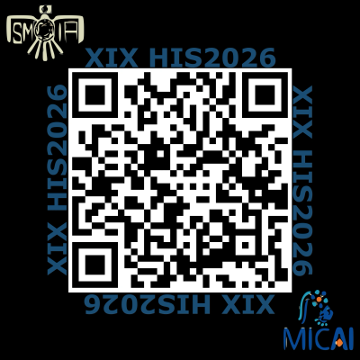 QR code with XIX HIS2026 text and MICAI logos.