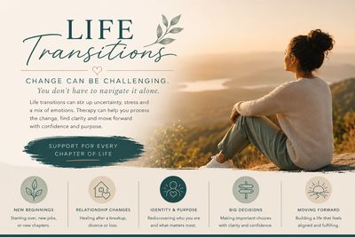 A woman reflects on life transitions during a sunset outdoors.