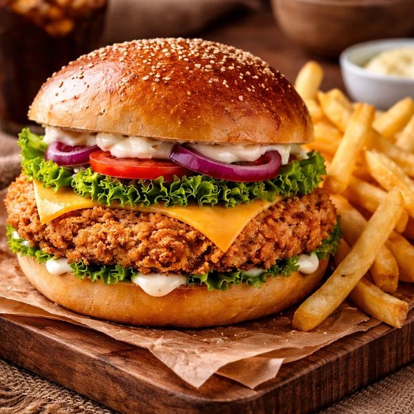 Crispy chicken burger