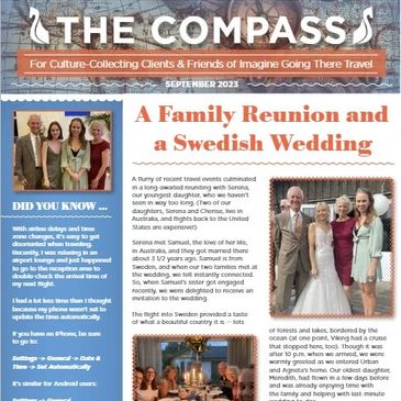 "A Family Reunion and Swedish Wedding" September edition of "The Compass" By Imagine Going There 