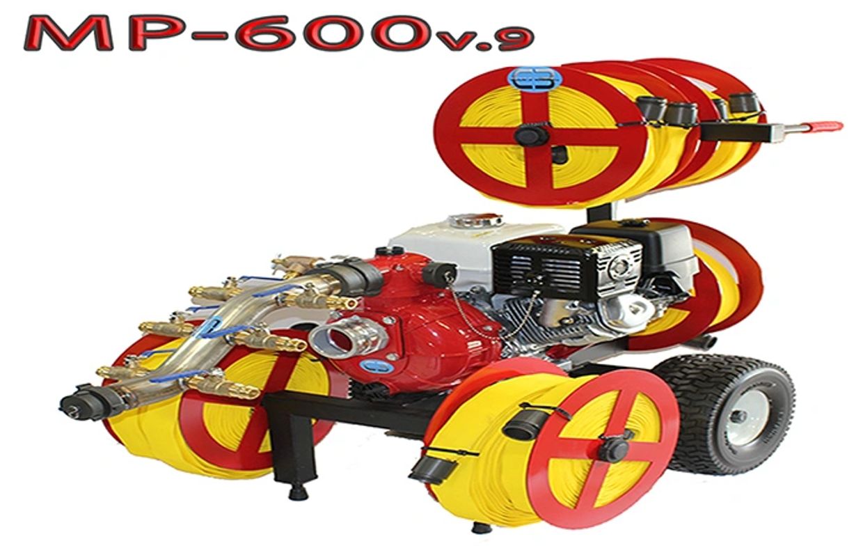 MP-600v.9  home Honda powered portable fire pump cart system by Code3 Water.  900 feet fire hose