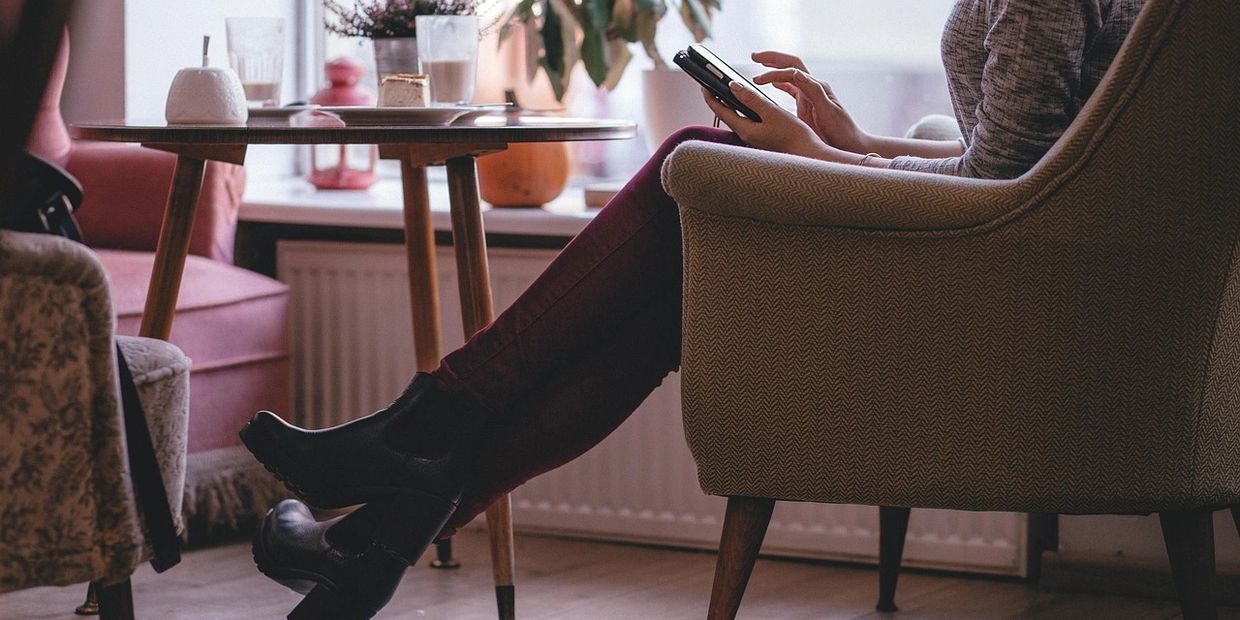 Sitting in a cozy spot