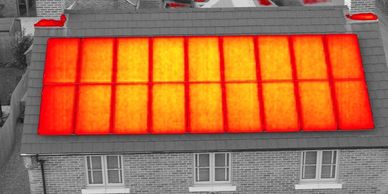 Thermal image of solar panels
