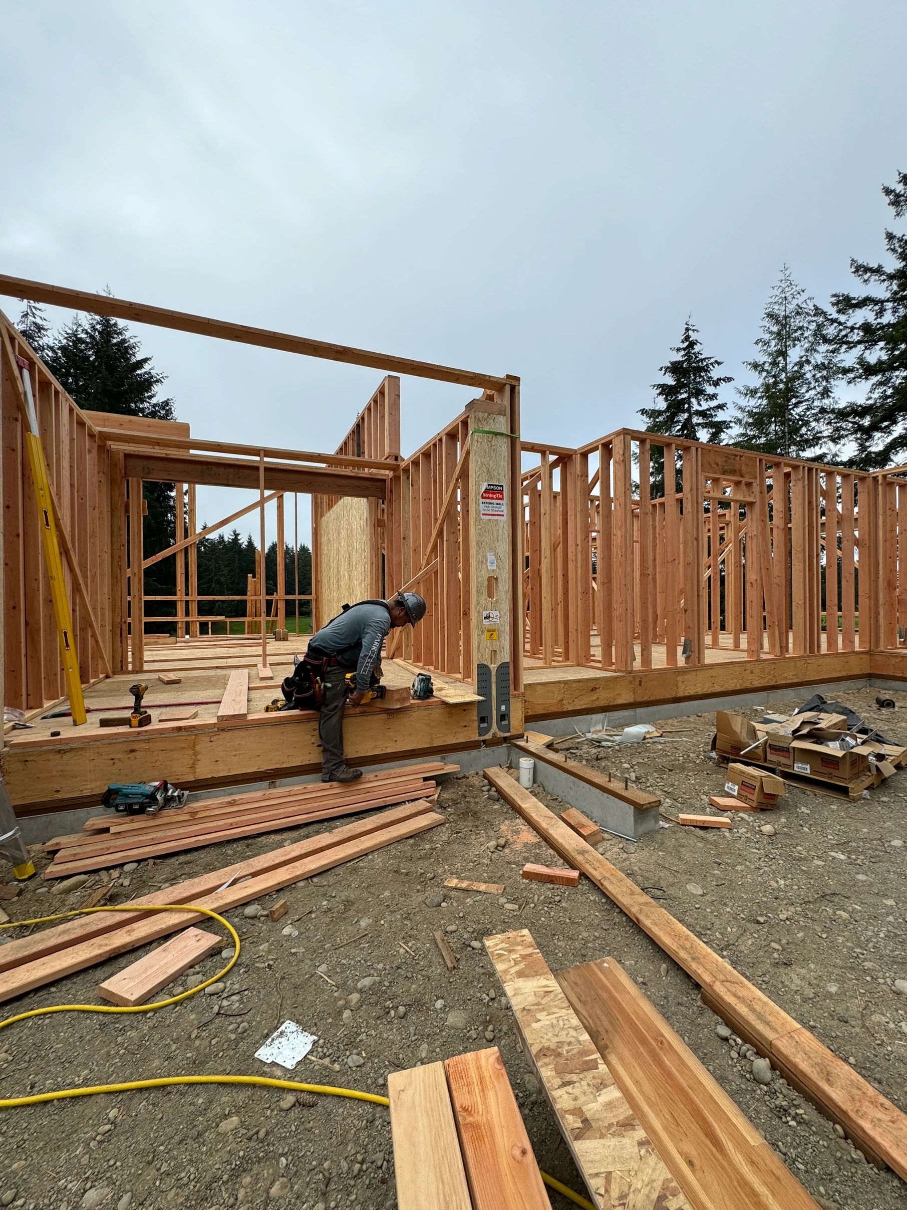 Picture of a house being built in Western Washington
