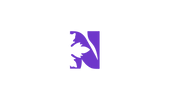 Purple letter N with a unique design on a white background.