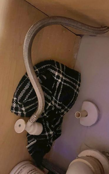 Repair of a bathroom supply line repair