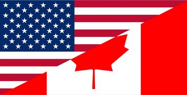 photo du drapeau Américain et Canada
