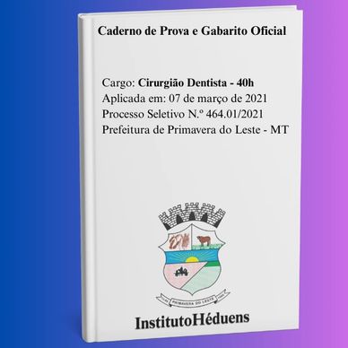 Caderno de prova para cirurgião dentista do Instituto Héduens.