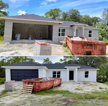 Before and after renovation repaint of a new construction home