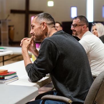 Relapse prevention students during class.