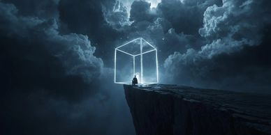 Person sitting alone, showing signs of depression, low mood, sad and overwhelmed