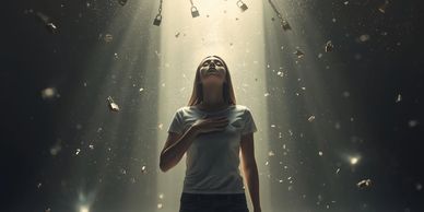 Counsellor helping manage obsessive thoughts and compulsions, client practicing coping strategies