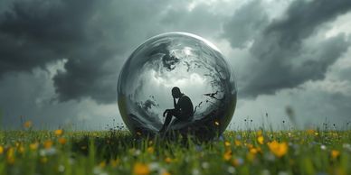 Man reflecting in sadness, symbolizing depression and mental health challenges