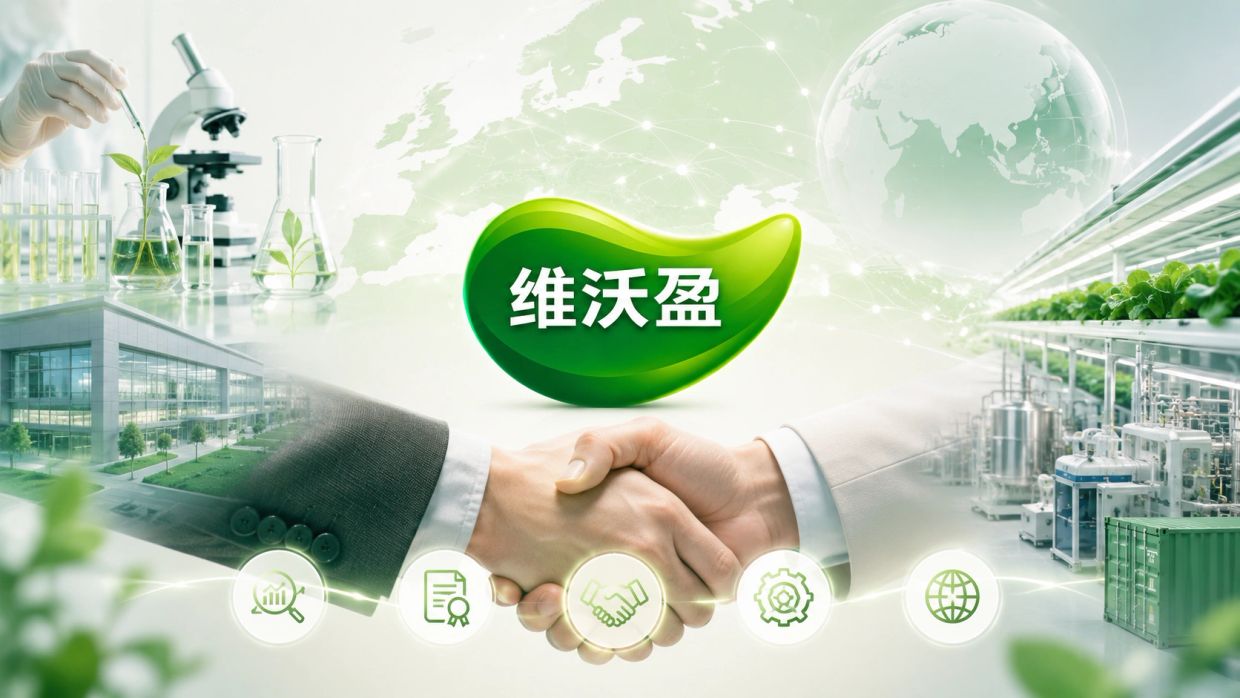 维沃盈绿色科技合作的握手场景。