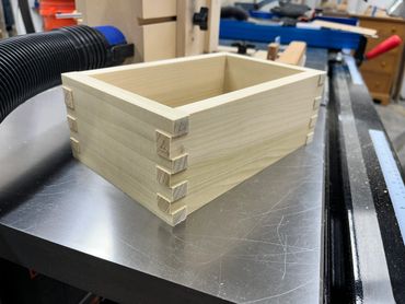 Wooden box sides before glue up.