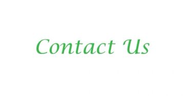 Text saying 'Contact Us' in green cursive.