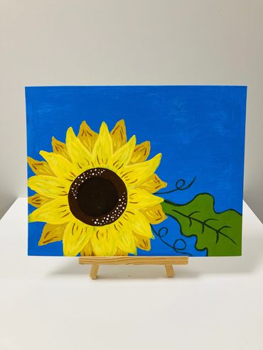 A painting of a sunflower.