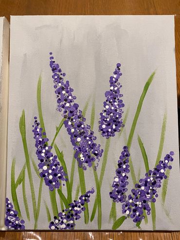 A painting of lilacs.