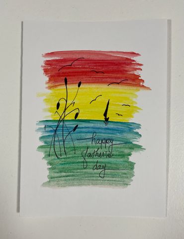 A Father's Day card featuring a visual of a lake.